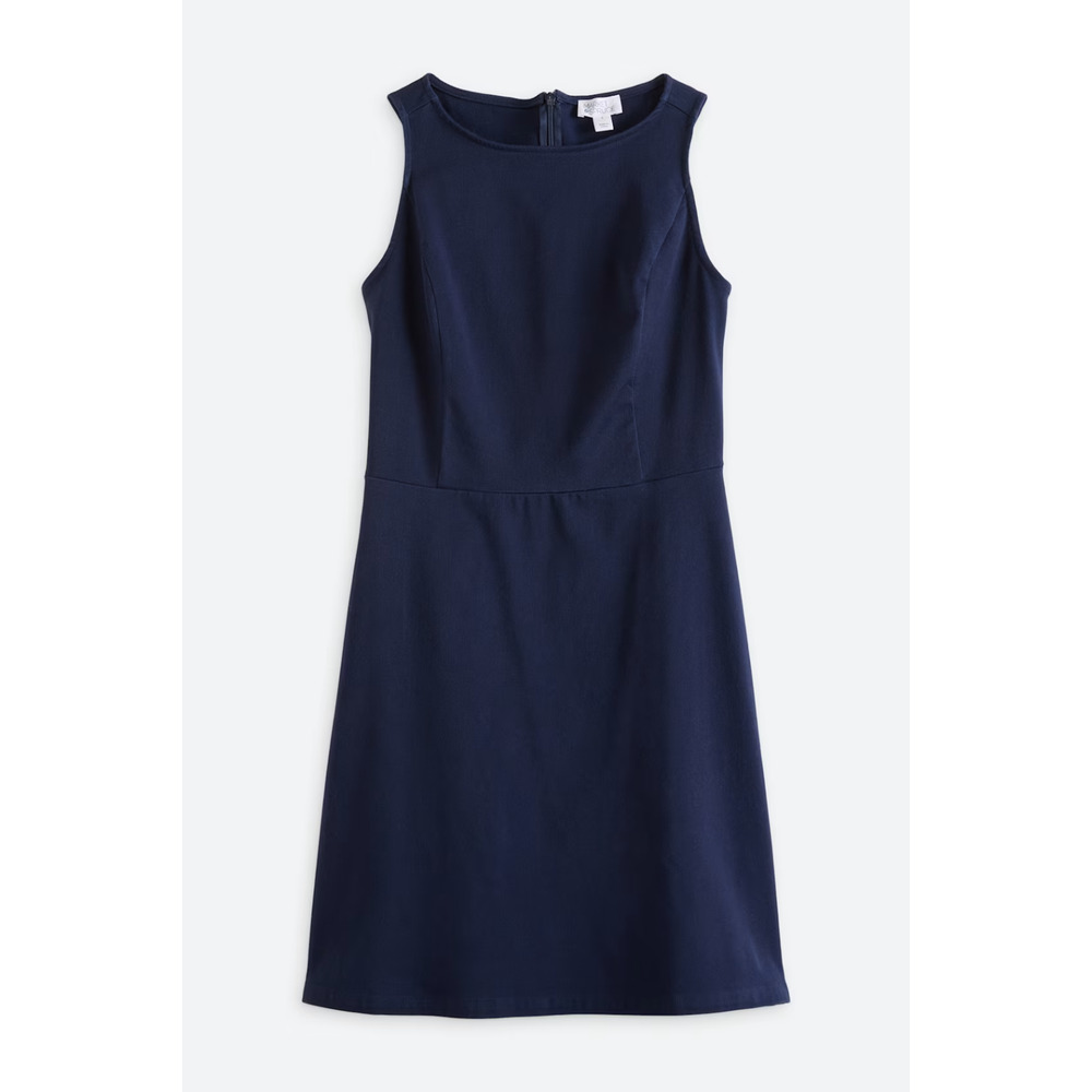 Market & Spruce Deena Boatneck Twill Mini Sleeveless Dress Sz 8 Navy Blue New